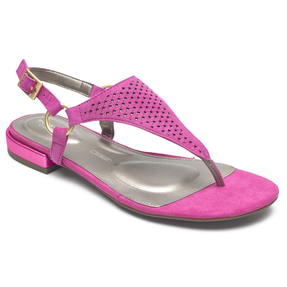 Rockport Singapore Womens Sandals - Total Motion Zosia Thong Pink - QG8497351